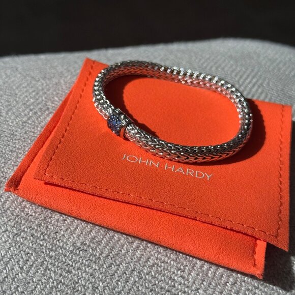 John Hardy Women's Classic Chain  6.5mm Icon Bracelet Sapphire Blue Gemstones - Picture 14 of 15